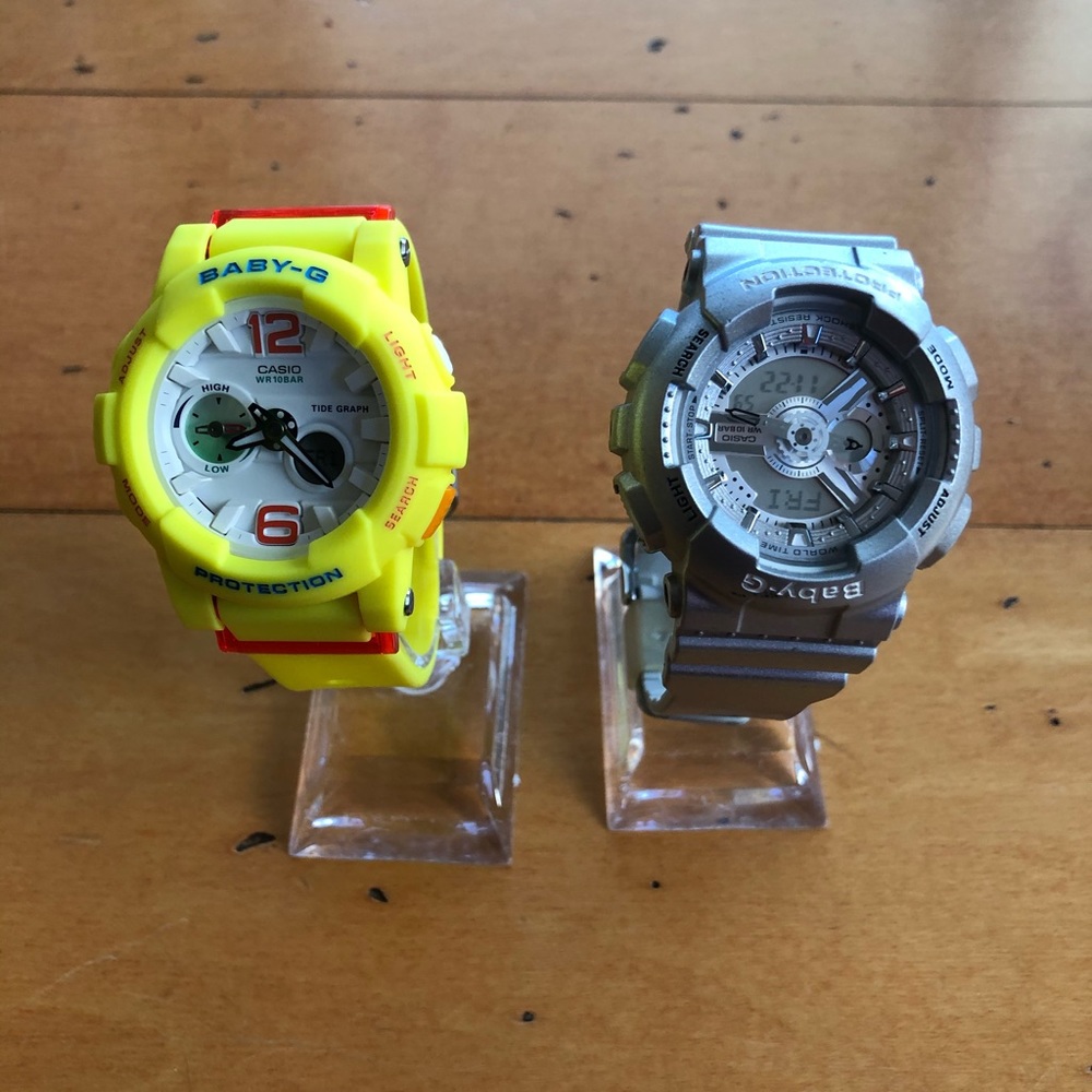 Baby G Shock Watches Casio Yellow Silver